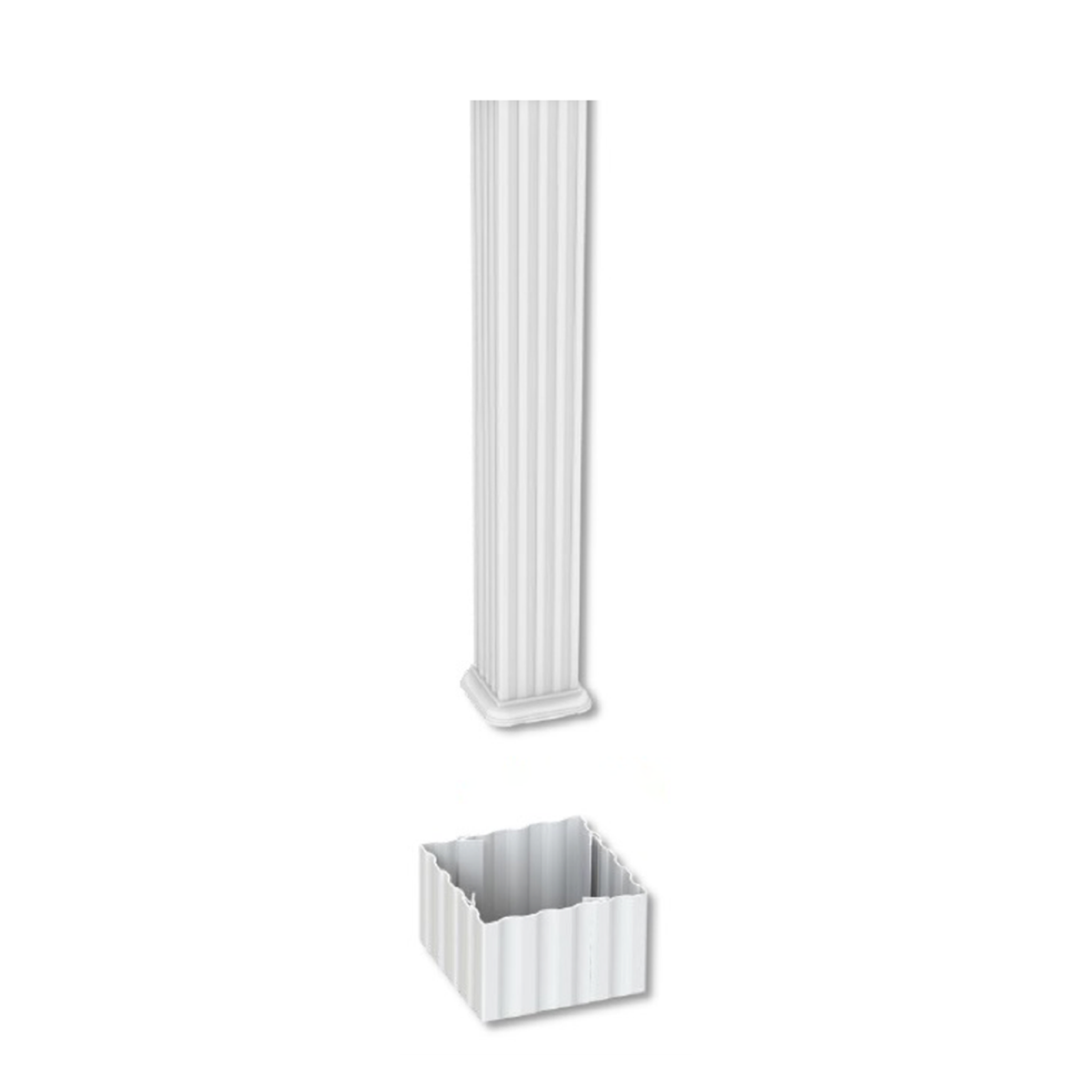 6"x10' Square Fluted Column