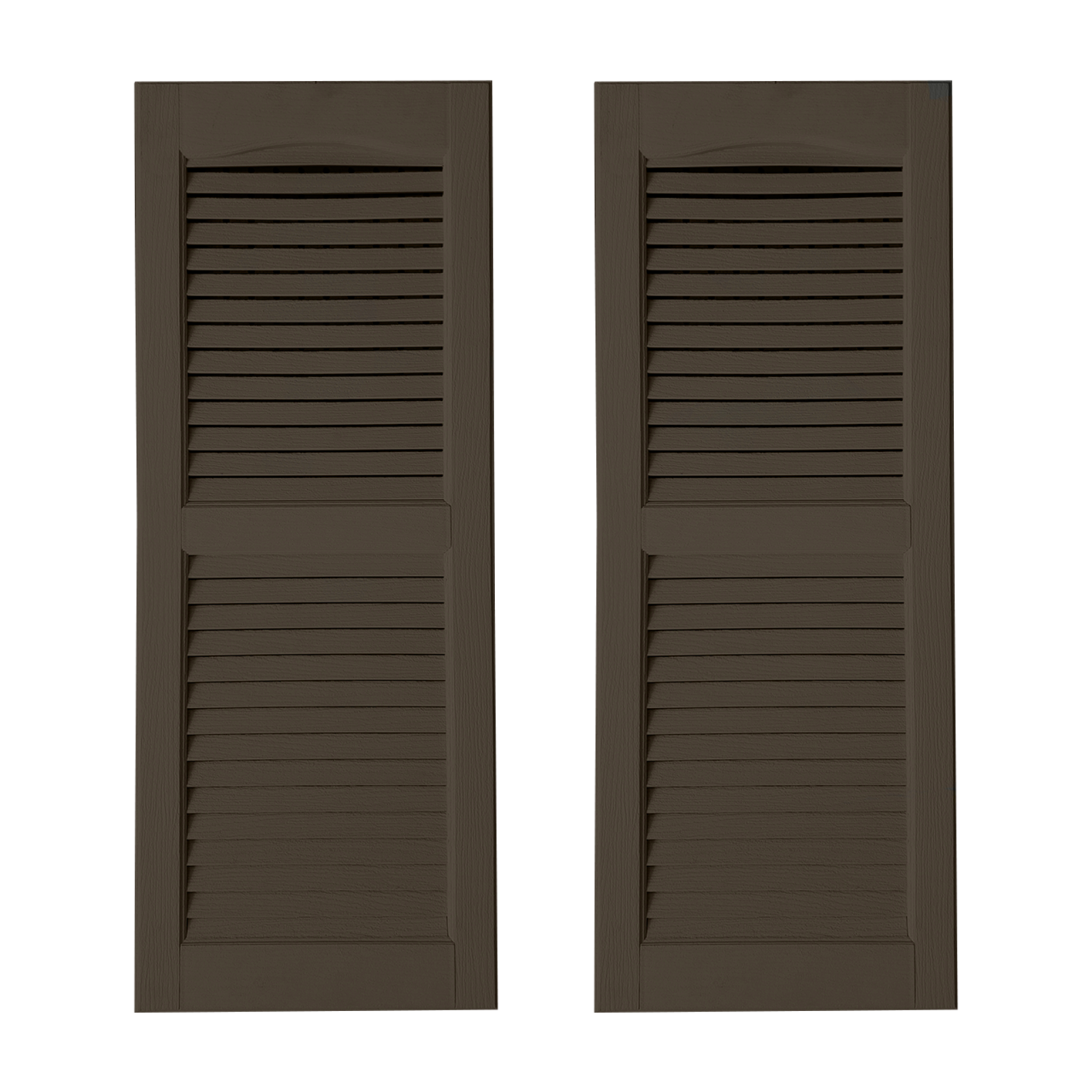 Louvered Vinyl Shutters - Heritage Brown